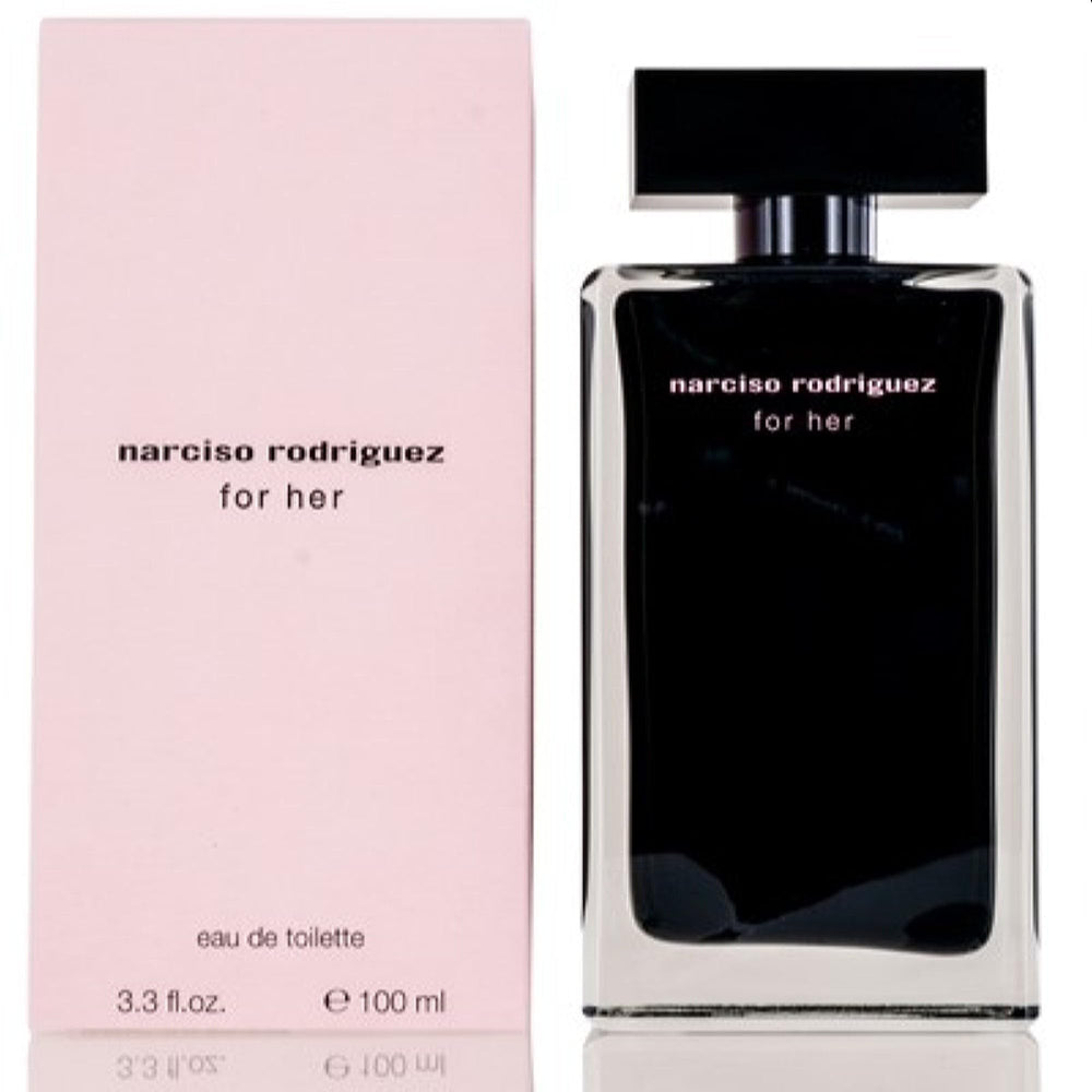 Narciso Rodriguez for her eau de toilette bottle showcases floral woody musk for daily elegance.