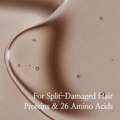 Amino acids and oils infographic on packaging support hair nourishment