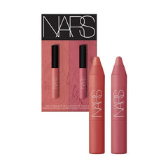 NARS Mini Powermatte lip pencil duo front view with Dolce Vita and Take Me Home.