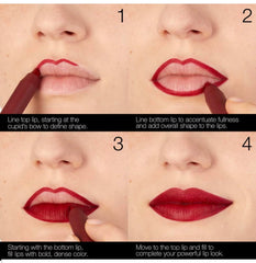 NARS38 dense-color pigment promises dramatic lips in a single stroke.