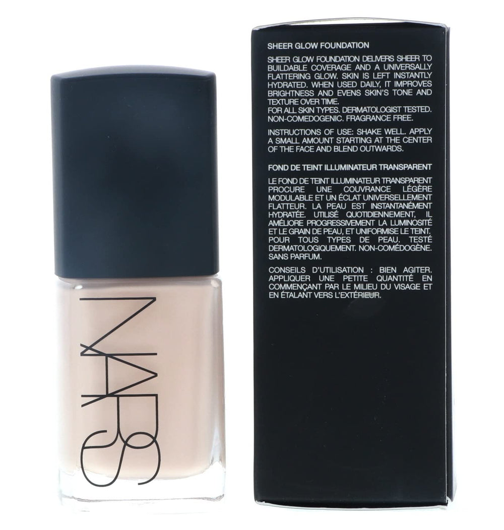 NARS Sheer Glow Mont Blanc on skin with natural radiant finish