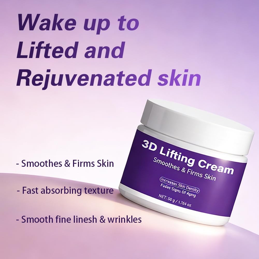 Narvokey 3D Lifting Night Cream with 17-peptide complex suggests firmer-feeling skin.