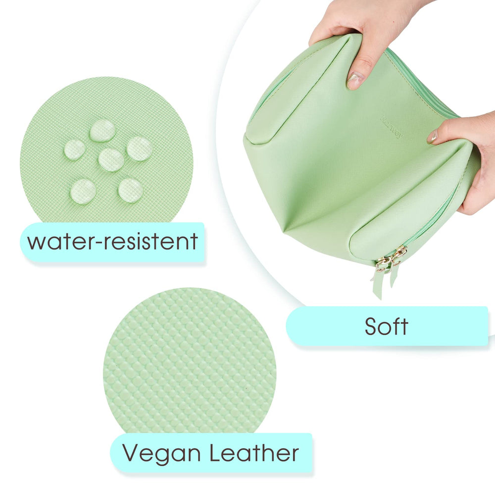 Narwey large green travel-use bag suitable for toiletries and small devices.