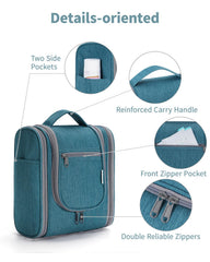 Narwey teal built-in metal hook for hanging in bathrooms or lockers
