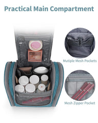 Narwey teal interior with mesh pockets for cosmetics organization