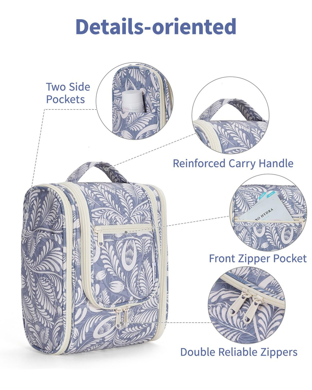 Narwey wide-opening for quick access to items while traveling.