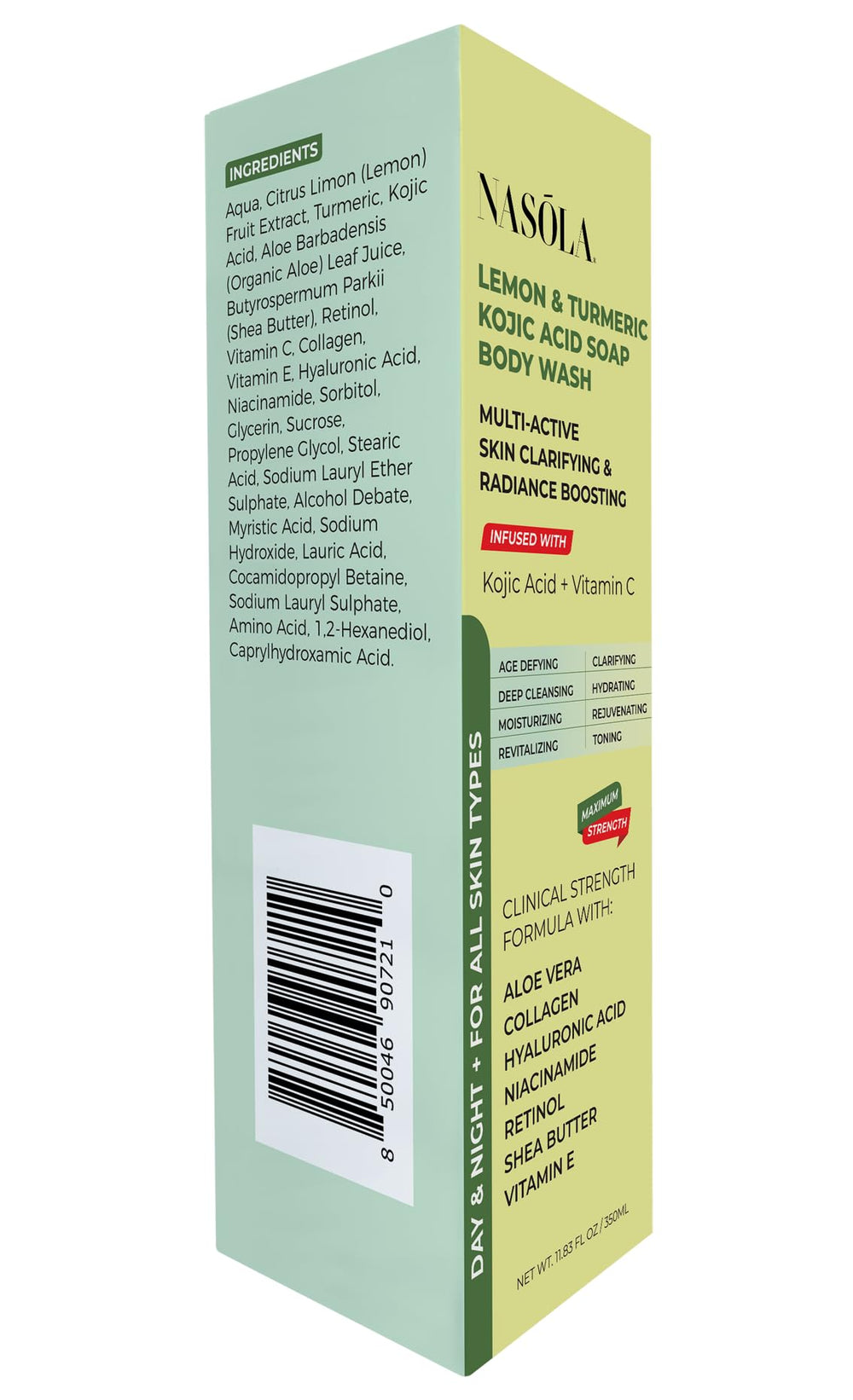 Nasola Niacinamide Retinol combo image references texture refinement and discoloration care.