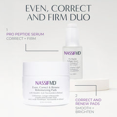 Before-and-after concept with NassifMD pads suggesting texture improvement