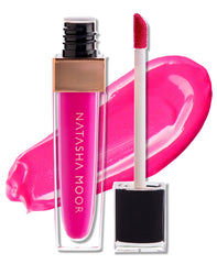 Natasha Moor Molten Matte lipstick swatch showing rich color and hydrated matte finish.
