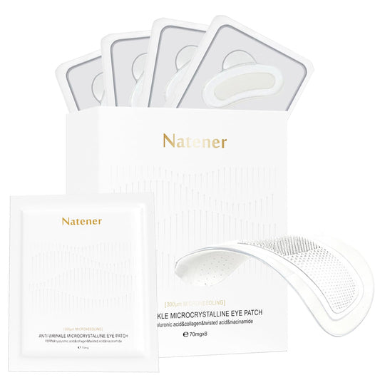 Natener PDRN eye patches applied under the eyes for soothing care