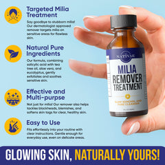 Nativae Milia Remover usage step-by-step demonstrates easy daily routine.