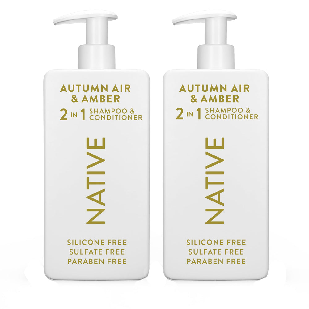 Native 2-in-1 bottle with Autumn Air scent for smoother, manageable hair