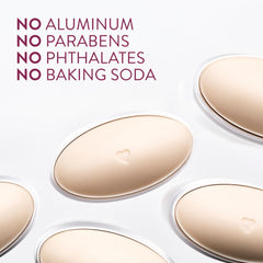 Native aluminum-free formula conveys a clean, paraben-free option.