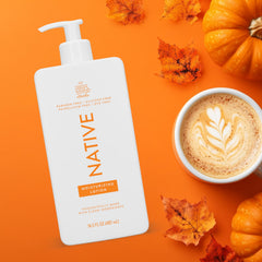 Native Body Lotion ingredients closeup highlights plant-based moisturizers for nourished skin.