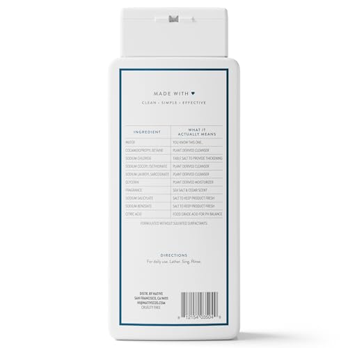 Native Body Wash sea salt cedar on bathroom shelf.