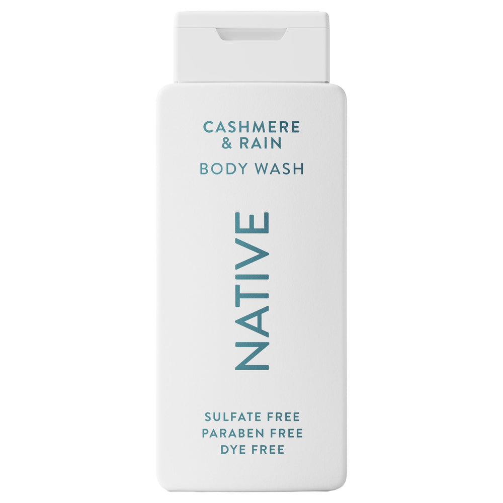 Native Body Wash cashmere bottle pour showing gentle cleansing and hydration