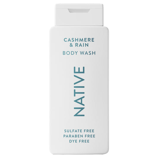 Native Body Wash cashmere bottle pour showing gentle cleansing and hydration