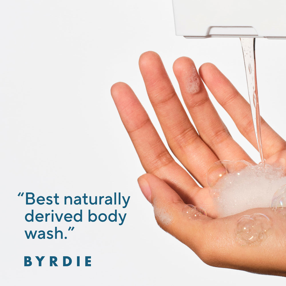Native Body Wash pump dispenser emphasizing gentle cleansing with sulfate-free formula.