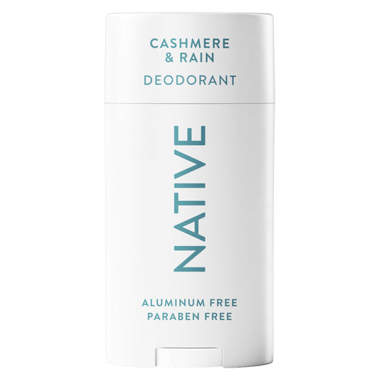 Native Cashmere & Rain deodorant bottle showing fresh daily wear vibe