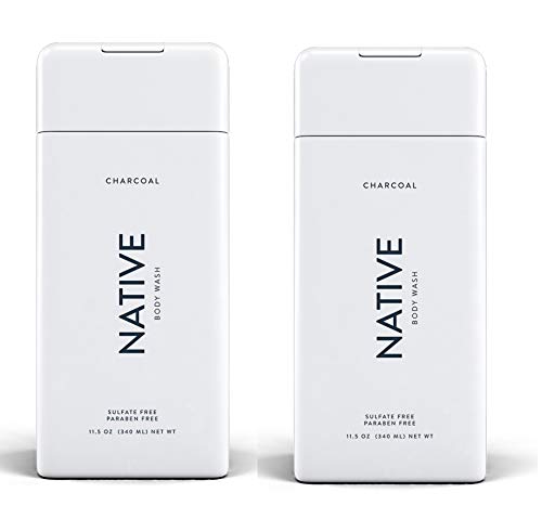 Native Charcoal Body Wash 2-pack bottles for convenient daily cleansing