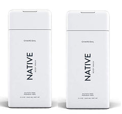 Native Charcoal Body Wash 2-pack bottles for convenient daily cleansing