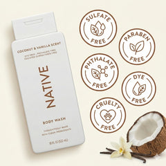 Close-up of rich lather from Native Coconut Vanilla wash