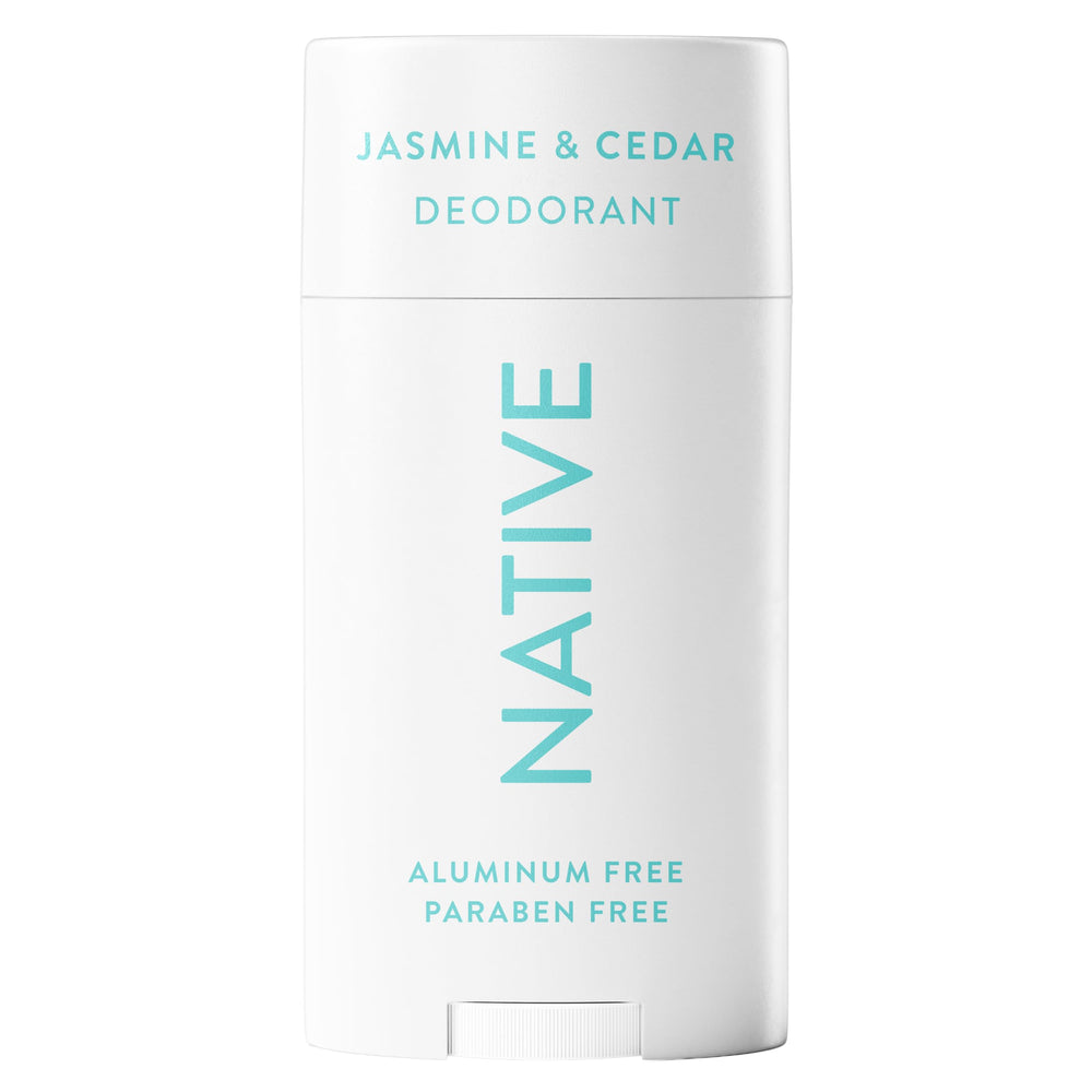 Native Jasmine & Cedar deodorant front view showing aluminum-free protection for daily use.