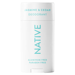 Native Jasmine & Cedar deodorant front view showing aluminum-free protection for daily use.