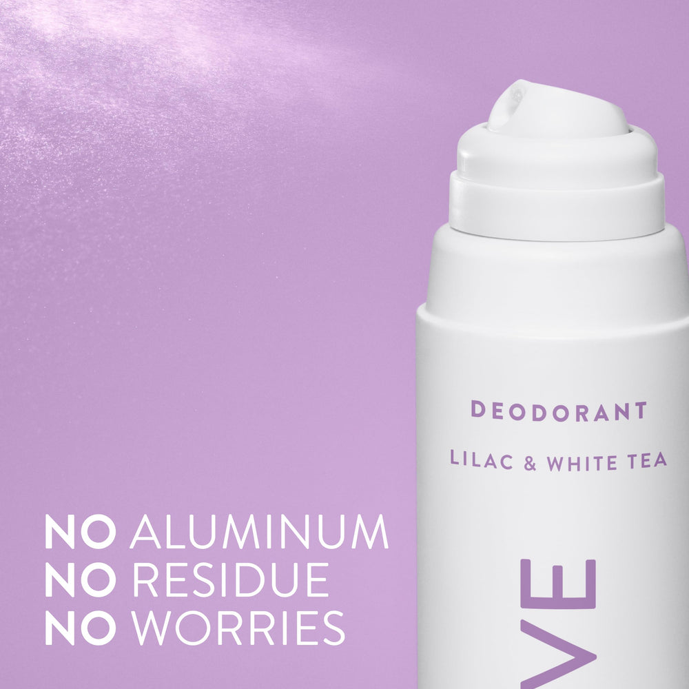 Native Deodorant Lilac and White Tea ingredients view emphasizes natural components.