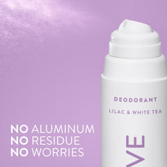 Native Deodorant Lilac and White Tea ingredients view emphasizes natural components.