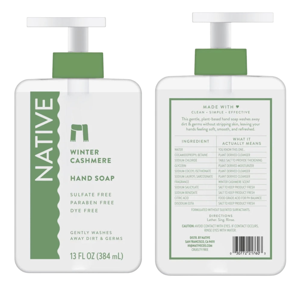 Native Hinoki wood note scent accent emphasizes premium fragrance during hand washing
