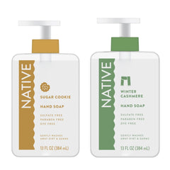 Native Holiday Hand Soap Sugar Cookie bottle with lemon zest aroma for daily hand cleansing