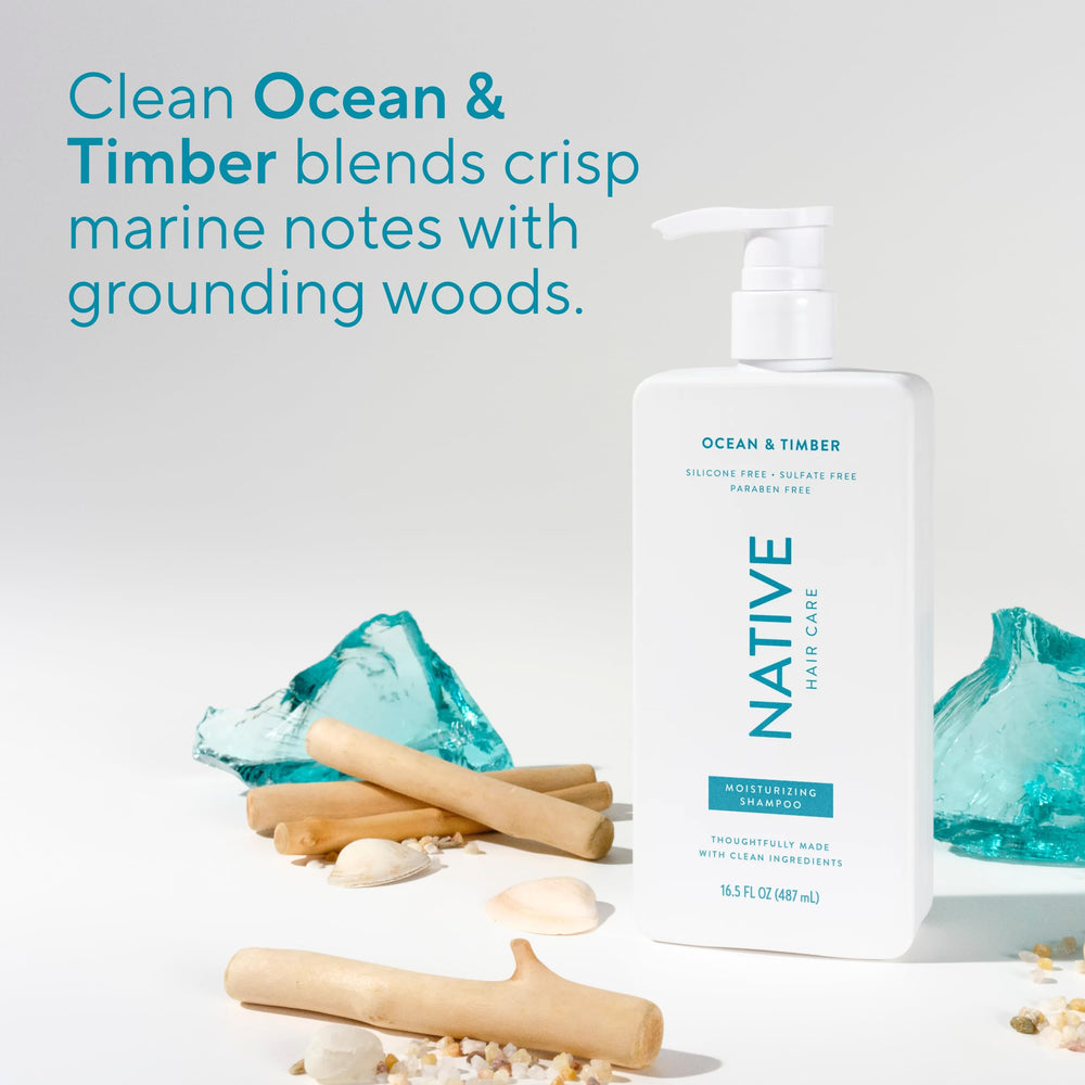 Native Ocean & Timber coastal background conveys a fresh ocean breeze mood
