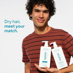 Native Ocean & Timber conditioner smooths damp strands for easy detangling