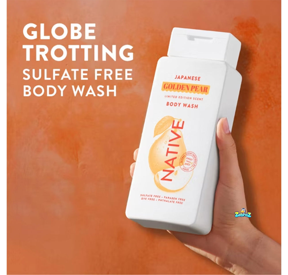 Native Passport cruelty-free vegan symbol emphasizes ethical body wash usage.