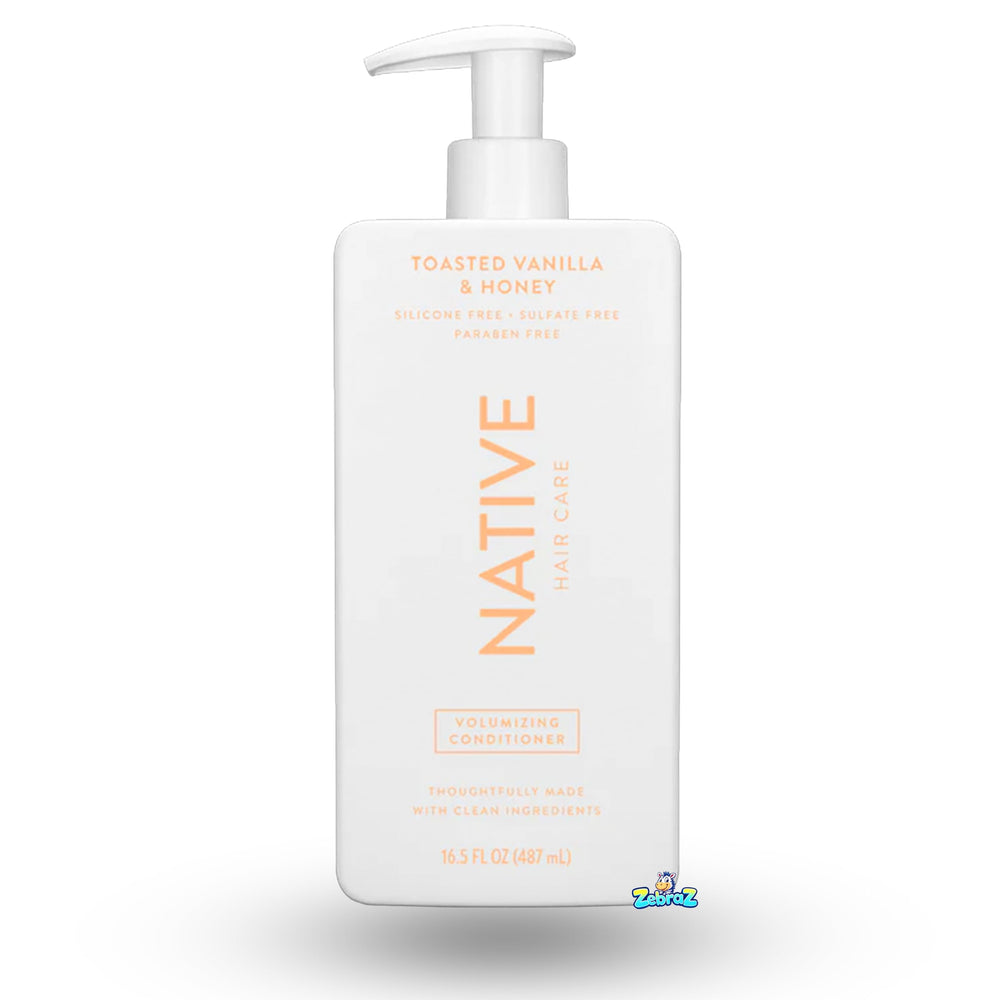 Native Toasted Vanilla & Honey conditioner bottle nourishes and hydrates dry hair.