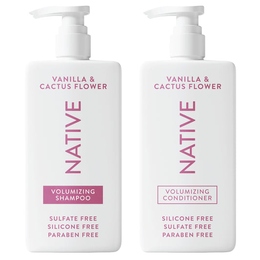 Native Vanilla & Cactus Flower 2-in-1 shampoo bottle with gentle cleansing and fragrance.