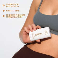 Tea tree oil and arrowroot visual suggesting odor control and moisture balance.