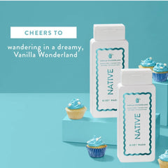 Scent notes of amber, sugar, and vanilla in Native Wonderland for cozy showers