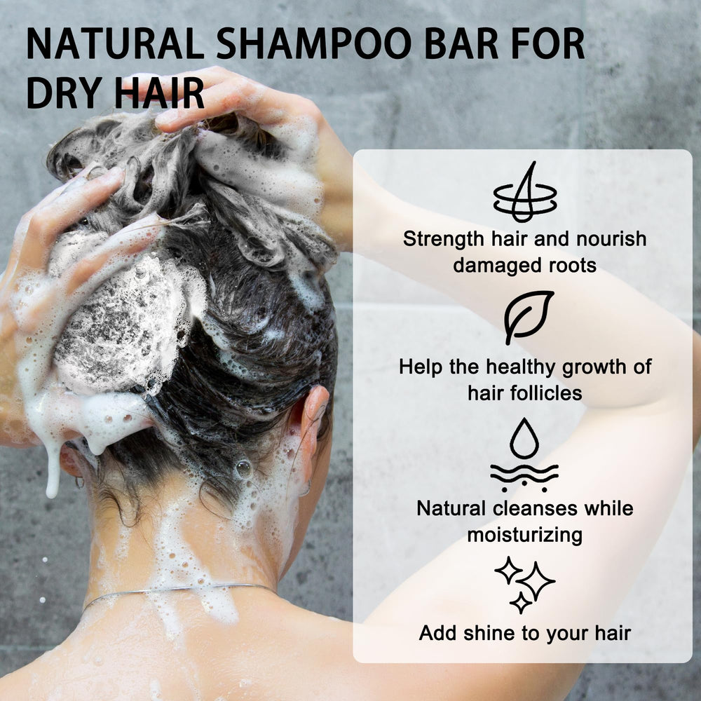 Natouch shampoo bar lather demonstrates rich foam for scalp cleansing.