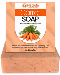 Natrulo carrot soap brightening bar on skin for radiant glow