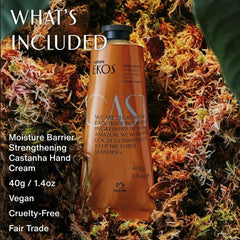 Natura Castanha Hand Cream ingredients label highlights natural origins