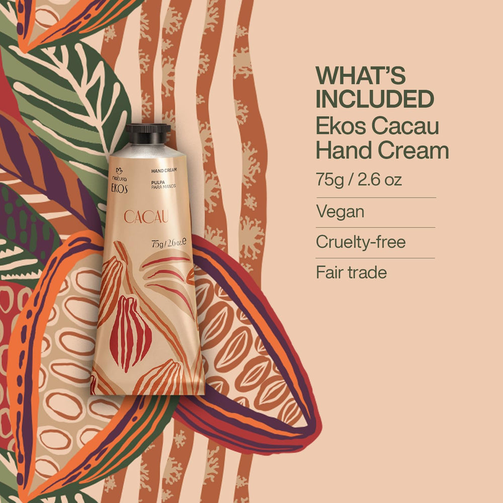 Rich cocoa butter texture from Natura Ekos Cacau ready to soften rough skin