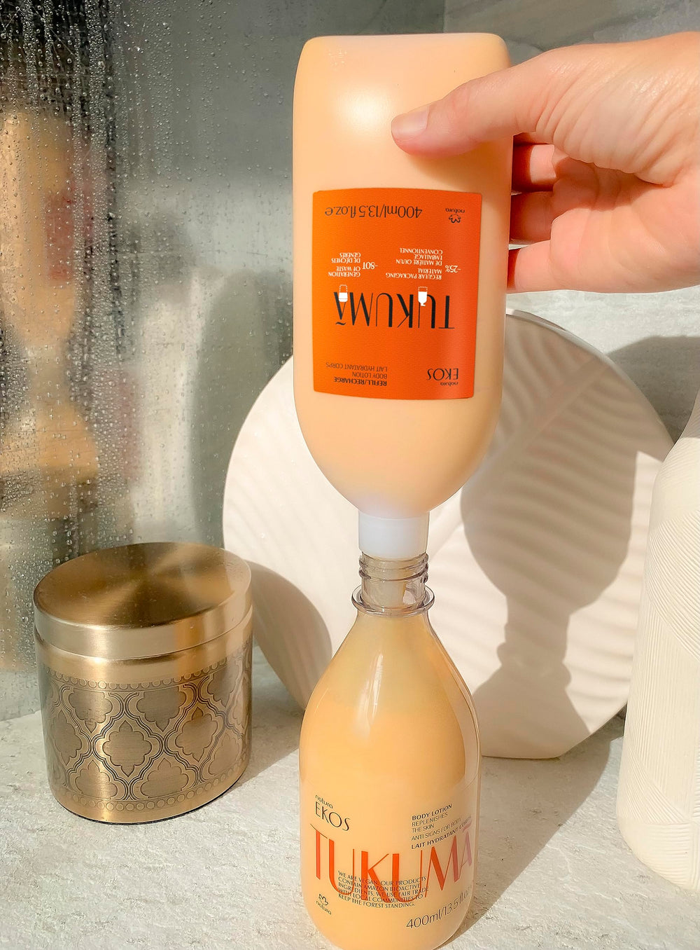 Daily self-care ritual with Natura Ekos Tukumã for Brazilian beauty secrets.