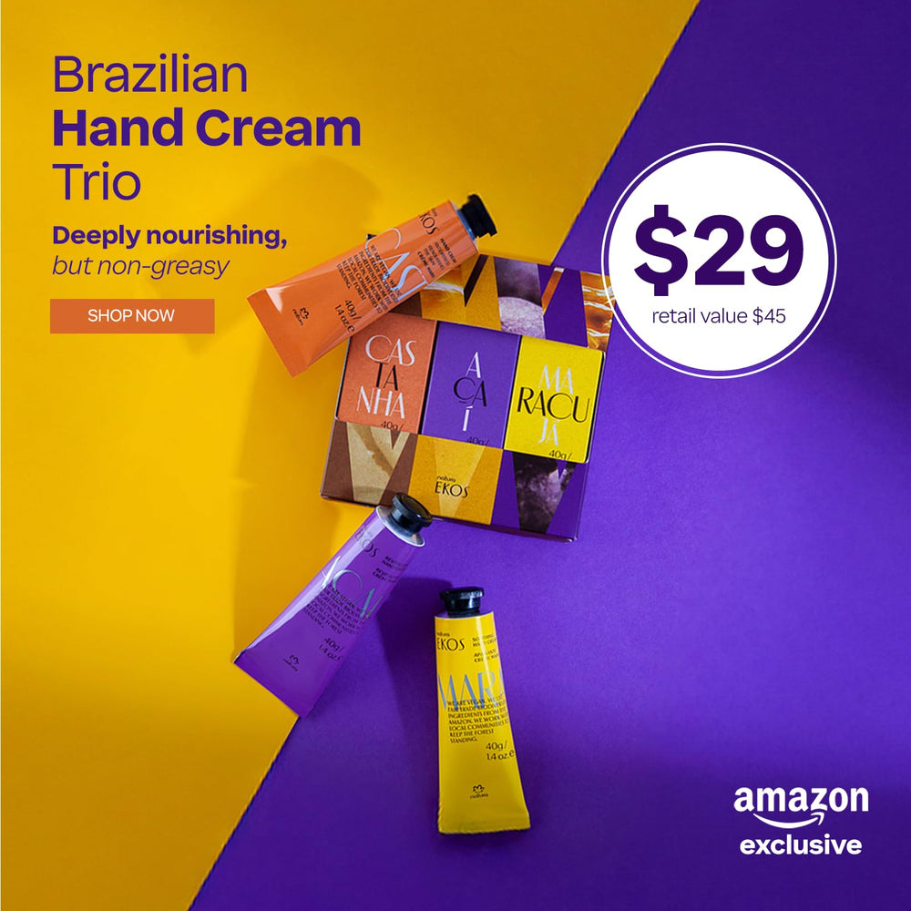 Natura passion fruit hand cream trio with tropical scent and hydration