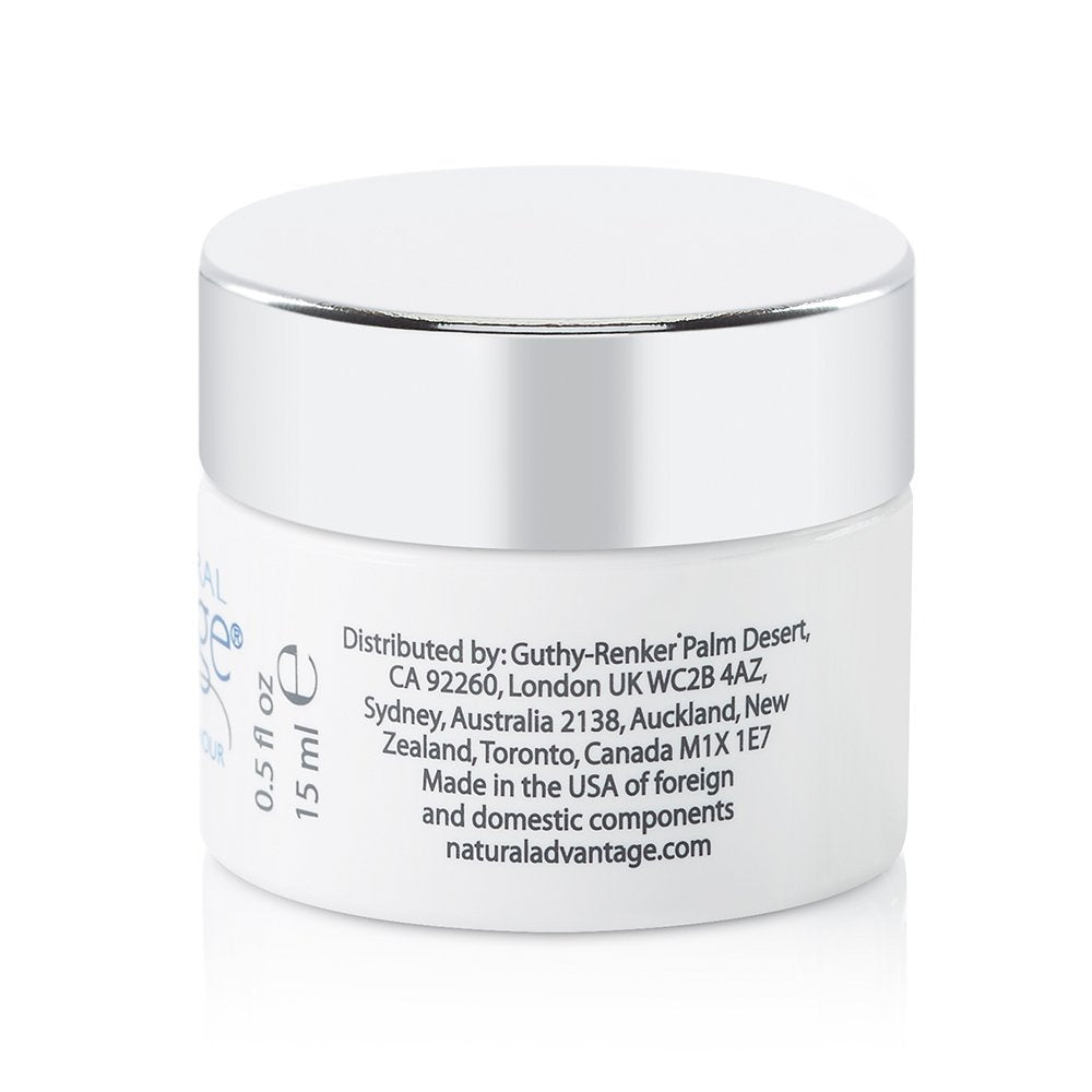 Natural Advantage Ultimate Hydration Eye Cream application showing creamy texture for soothing tired eyes