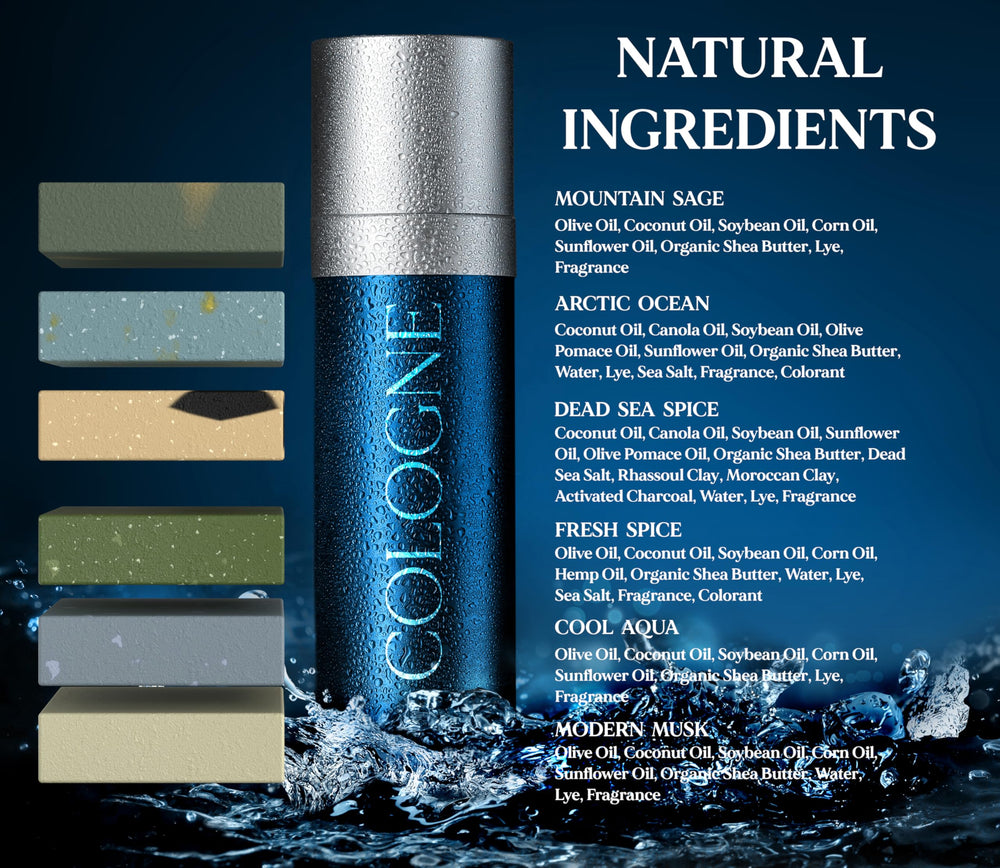 Natural American Men Bar Soap wrapped packaging conveys premium masculine fragrance