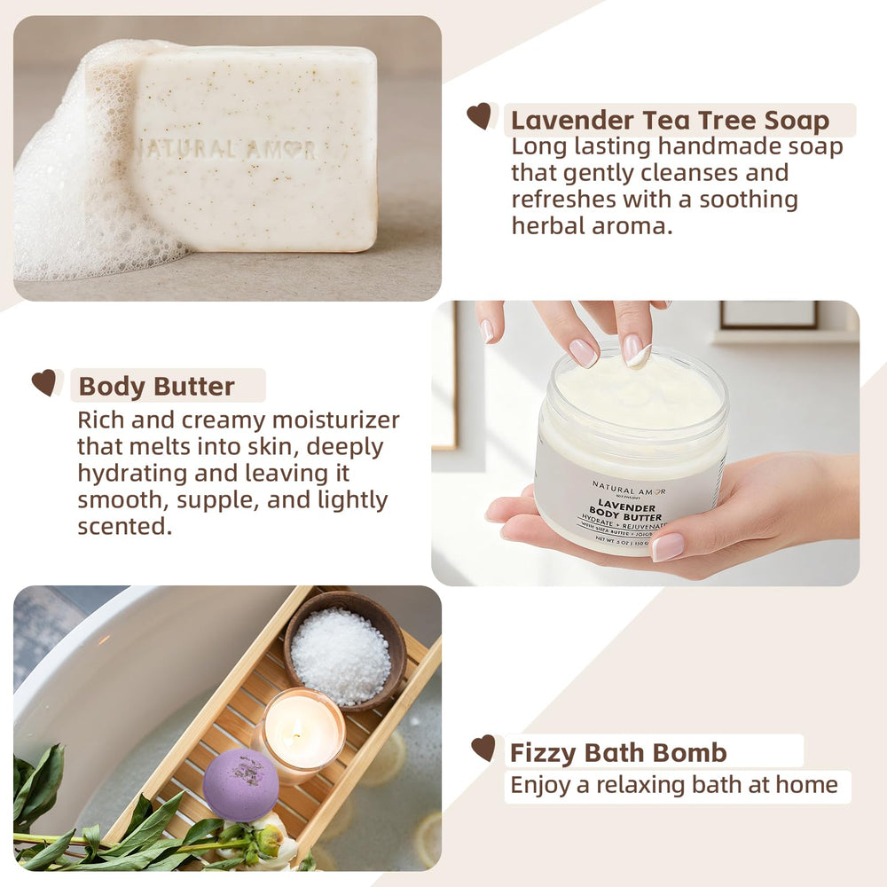 Natural Amor Los Angeles lavender bar soap delivers gentle cleansing and soft skin.