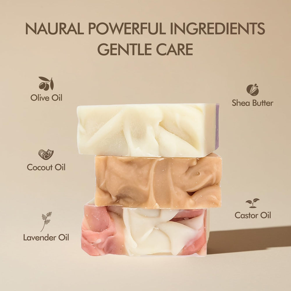 Natural Amor Los Angeles Lavender soap bar with soothing scent and soft lather.