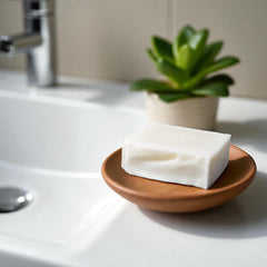 Natural Amor Los Angeles unscented tallow soap bar 2-pack highlighting shea butter benefits.